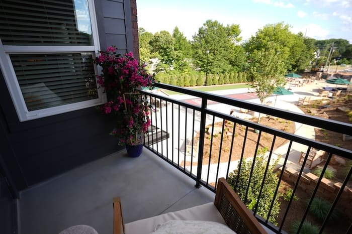 Avonlea balcony overlooking the courtyard
