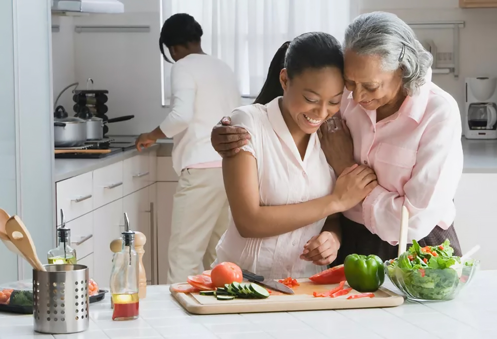 Grandma and Granddaughter Bonding Through Cooking